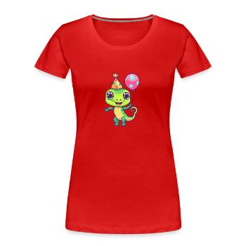 Echse Geburtstag Comic - Frauen Premium Bio T-Shirt - Rot - Vorne - Mia (176cm)