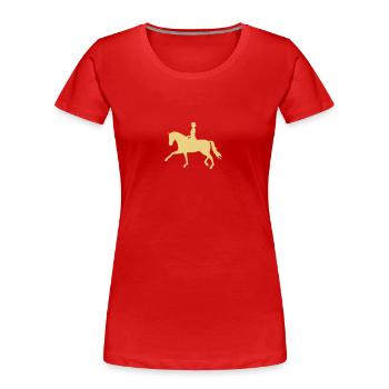 Dressurpferd - Frauen Premium Bio T-Shirt - Rot - Vorne - Mia (176cm)