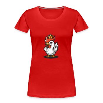 Couronne BD Poulet - T-shirt bio Premium Femme - rouge - Devant - Mia (176cm)