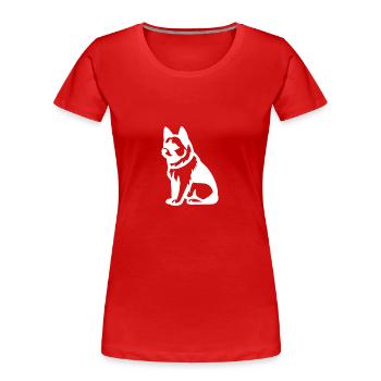 Silhouette de chien Akita Inu - T-shirt bio Premium Femme - rouge - Devant - Mia (176cm)