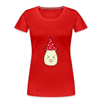 Mushroom fly agaric red with face - Women's Premium Organic T-Shirt - red - Front - Mia (176cm)