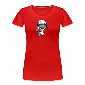 Touchdown Champion : le talent du football en action - T-shirt bio Premium Femme - rouge - Devant - Mia (176cm)