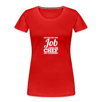 Employé Travailleur Collègue de travail - T-shirt bio Premium Femme - rouge - Devant - Mia (176cm)