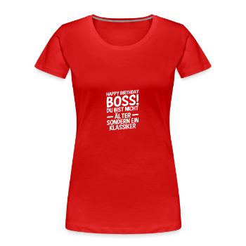 Patron, Chef de groupe, Chef d’équipe, Superviseur - T-shirt bio Premium Femme - rouge - Devant - Mia (176cm)