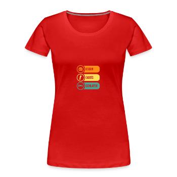 Joueur de fléchettes Fléchettes - T-shirt bio Premium Femme - rouge - Devant - Mia (176cm)