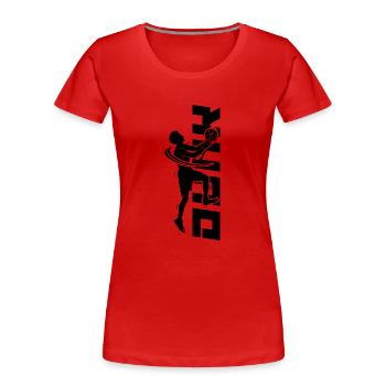 basketball "dunking the dunk" basketballspiel - Frauen Premium Bio T-Shirt - Rot - Vorne - Mia (176cm)