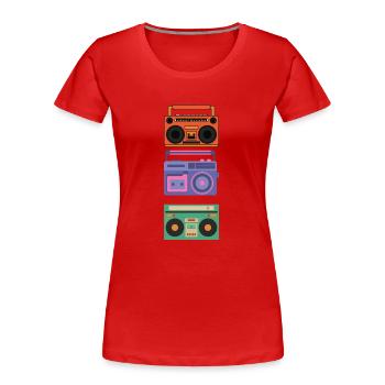 Hip Hop Beat Producer Retro Ghetto Blaster 1990s - Frauen Premium Bio T-Shirt - Rot - Vorne - Mia (176cm)