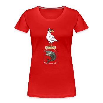 Seagull Seagulls Fish Fish Seagull Maritime - Women's Premium Organic T-Shirt - red - Front - Mia (176cm)