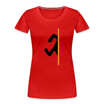 Portal Pair Chemise 1er - T-shirt bio Premium Femme - rouge - Devant - Mia (176cm)