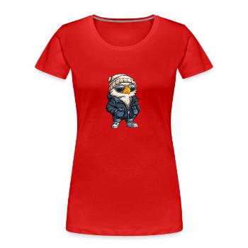 Adler Winter - Frauen Premium Bio T-Shirt - Rot - Vorne - Mia (176cm)