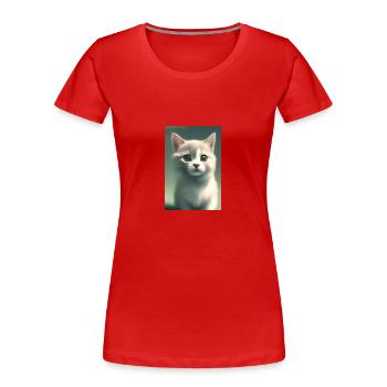 Mignon bébé chat - T-shirt bio Premium Femme - rouge - Devant - Mia (176cm)