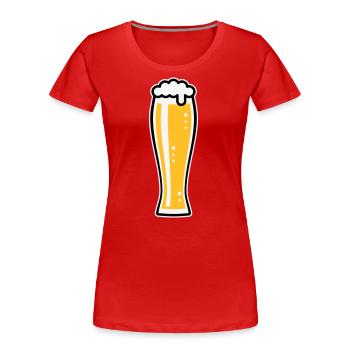 Verre à bière de blé (bière / verre de blé / verre à bière / 3C) - T-shirt bio Premium Femme - rouge - Devant - Mia (176cm)