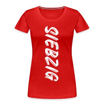 70 / Siebzig / 70. Geburtstag - Frauen Premium Bio T-Shirt - Rot - Vorne - Mia (176cm)