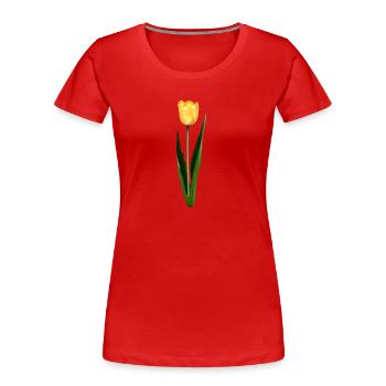 Gelbe Tulpe - Frauen Premium Bio T-Shirt - Rot - Vorne - Mia (176cm)