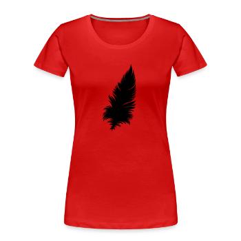 PLUME - T-shirt bio Premium Femme - rouge - Devant - Mia (176cm)