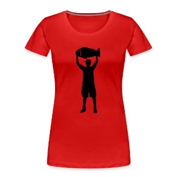 Pêcheur Poisson - T-shirt bio Premium Femme - rouge - Devant - Mia (176cm)