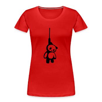 Hanged dead Panda Bear - Women's Premium Organic T-Shirt - red - Front - Mia (176cm)