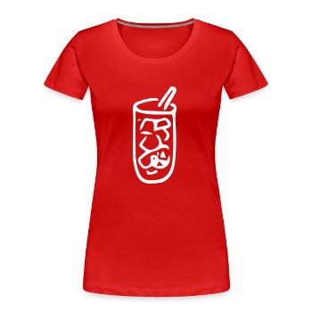 Eistee,Zitrone,Eiswürfel,Alkohol,Tee,Soda,Eis - Frauen Premium Bio T-Shirt - Rot - Vorne - Mia (176cm)