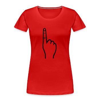 Finger - Women's Premium Organic T-Shirt - red - Front - Mia (176cm)