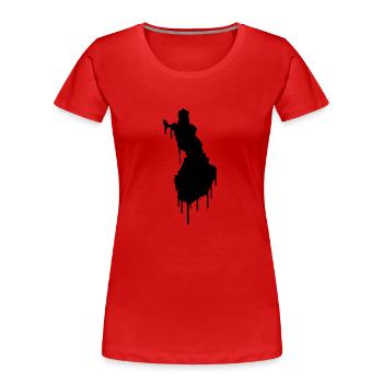 Finland Graffiti - Frauen Premium Bio T-Shirt - Rot - Vorne - Mia (176cm)