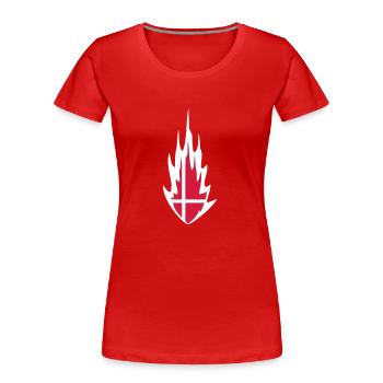 Denmark Danmark Fire Flame Design - Frauen Premium Bio T-Shirt - Rot - Vorne - Mia (176cm)