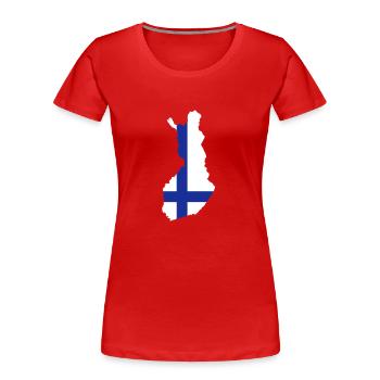 Finnland - Frauen Premium Bio T-Shirt - Rot - Vorne - Mia (176cm)