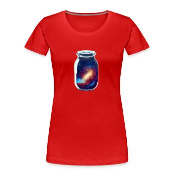 Raum in einem Glas eingeschlossen - Frauen Premium Bio T-Shirt - Rot - Vorne - Mia (176cm)