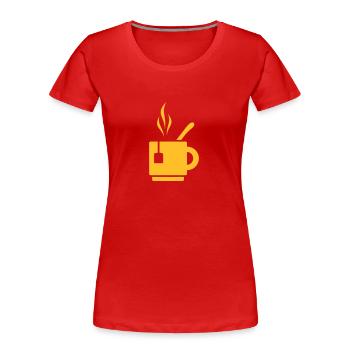 Tee - Frauen Premium Bio T-Shirt - Rot - Vorne - Mia (176cm)