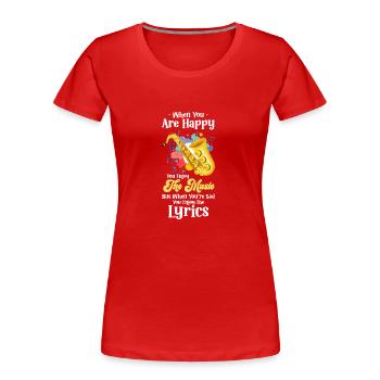 Musicien de rue Mode de vie d’artiste - T-shirt bio Premium Femme - rouge - Devant - Mia (176cm)
