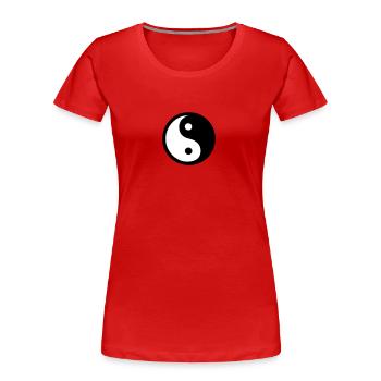 yin yang Wellness fernöstlich feng shui china - Frauen Premium Bio T-Shirt - Rot - Vorne - Mia (176cm)