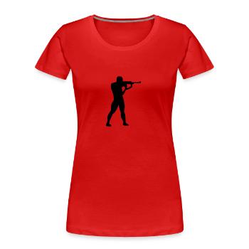 Sports shooting - Women's Premium Organic T-Shirt - red - Front - Mia (176cm)