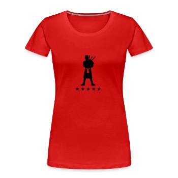 Bagpiper Star - Frauen Premium Bio T-Shirt - Rot - Vorne - Mia (176cm)