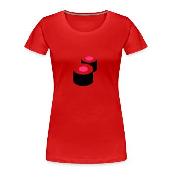 Sushi - Frauen Premium Bio T-Shirt - Rot - Vorne - Mia (176cm)