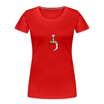 Fuck You Brusttasche Mittelfinger Shirt Geschenk - Frauen Premium Bio T-Shirt - Rot - Vorne - Mia (176cm)