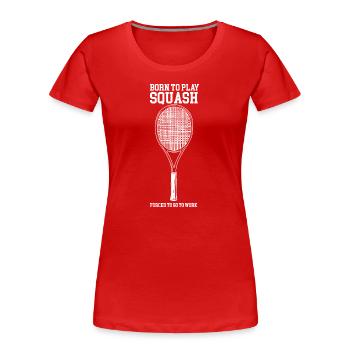 Squash Squash Hall Sports Player Entraîneur Squasher - T-shirt bio Premium Femme - rouge - Devant - Mia (176cm)