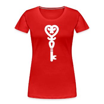 Schlüssel herz hochzeit - Frauen Premium Bio T-Shirt - Rot - Vorne - Mia (176cm)