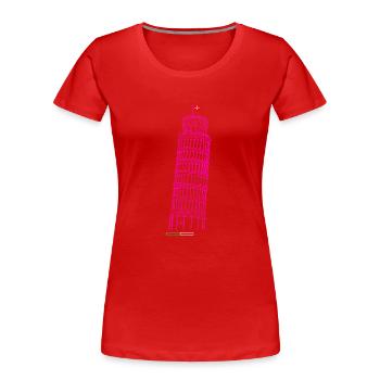 Leaning Tower of Pisa drawn - Women's Premium Organic T-Shirt - red - Front - Mia (176cm)