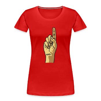 zeigefinger - Frauen Premium Bio T-Shirt - Rot - Vorne - Mia (176cm)