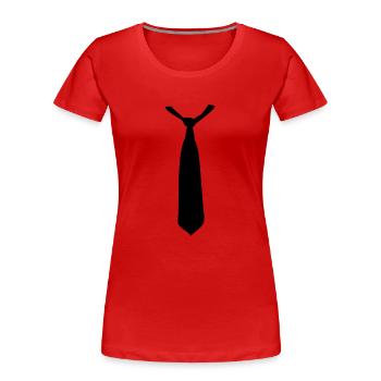 Krawatte - Frauen Premium Bio T-Shirt - Rot - Vorne - Mia (176cm)