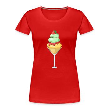 Crème glacée, crème glacée, crème glacée, crème glacée, boule, crème glacée, sundae - T-shirt bio Premium Femme - rouge - Devant - Mia (176cm)