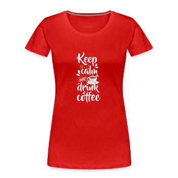 Espresso Coffee Lover Latte Macchiato - Women's Premium Organic T-Shirt - red - Front - Mia (176cm)