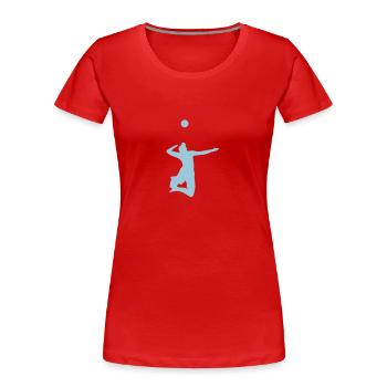 Volleyballer Aufschlag - Frauen Premium Bio T-Shirt - Rot - Vorne - Mia (176cm)