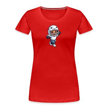 Touchdown Champion : le talent du football en action - T-shirt bio Premium Femme - rouge - Devant - Mia (176cm)