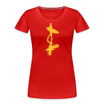 Surfeur - T-shirt bio Premium Femme - rouge - Devant - Mia (176cm)