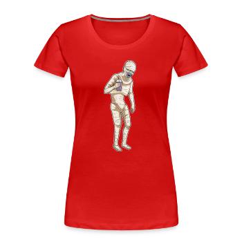Maman Halloween Bubble Tea - T-shirt bio Premium Femme - rouge - Devant - Mia (176cm)