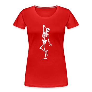Modell - Frauen Premium Bio T-Shirt - Rot - Vorne - Mia (176cm)