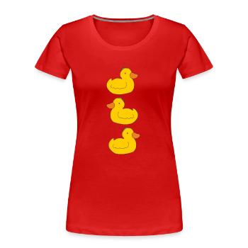 drei entchen - Frauen Premium Bio T-Shirt - Rot - Vorne - Mia (176cm)