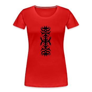 tribal 68,small tribal - Women's Premium Organic T-Shirt - red - Front - Mia (176cm)