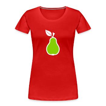 Poire - T-shirt bio Premium Femme - rouge - Devant - Mia (176cm)