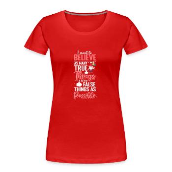 Jardinier nain nain - T-shirt bio Premium Femme - rouge - Devant - Mia (176cm)